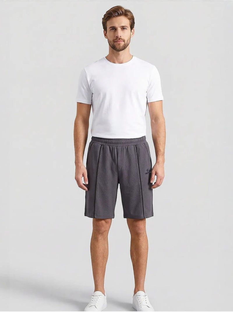 Short homme à taille mi-haute et jambe large tommy Gris Noir - Kiabi