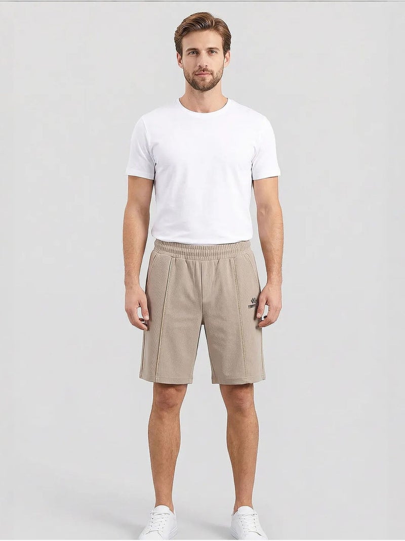 Short homme à taille mi-haute et jambe large tommy Sable - Kiabi