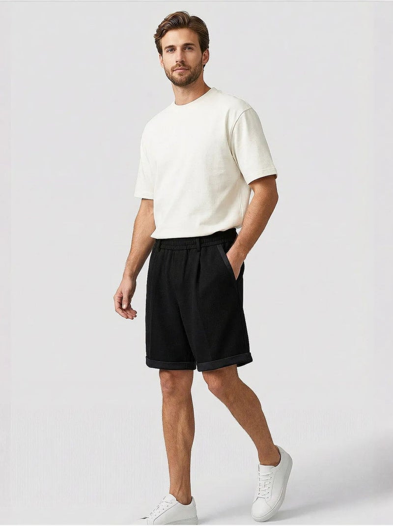 Short homme à taille mi-haute et jambes larges tommy Noir - Kiabi