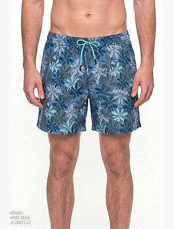 Short homme calm à motif fleurs et mer penti