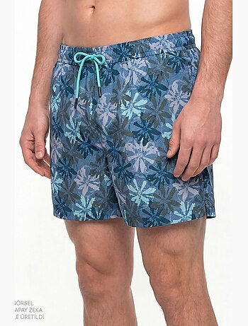 Short homme calm à motif fleurs et mer penti