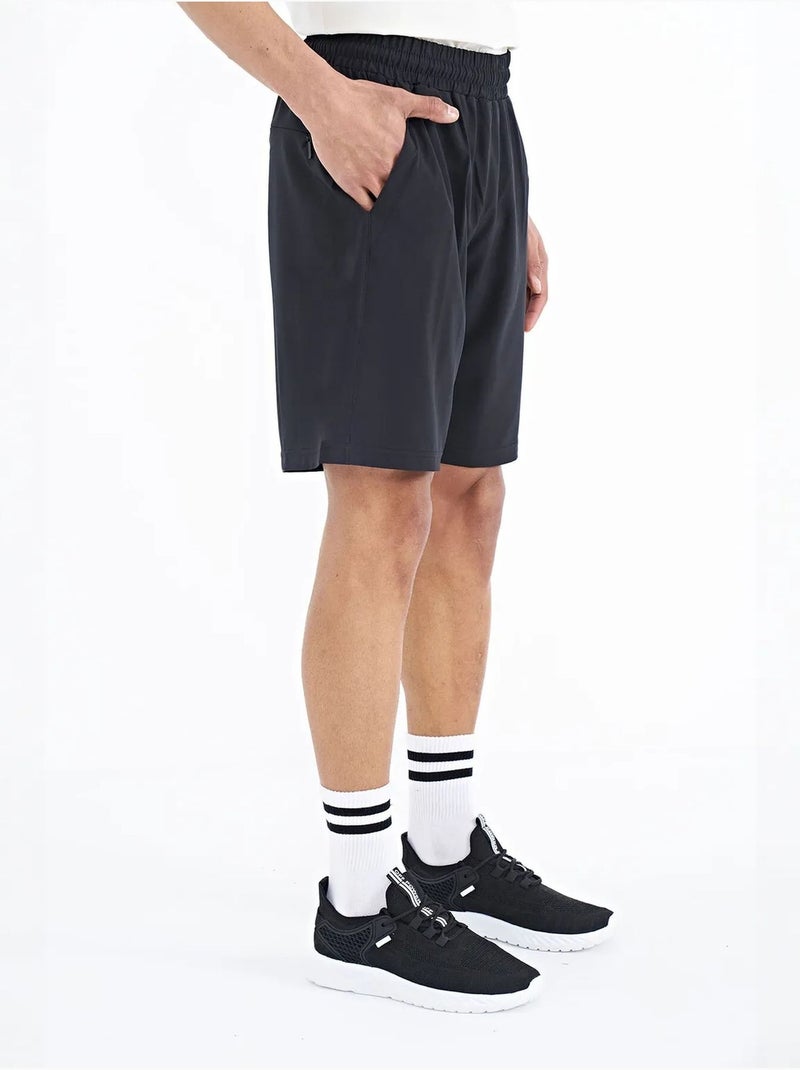 Short homme coupe regular, jambe large tommy Noir - Kiabi