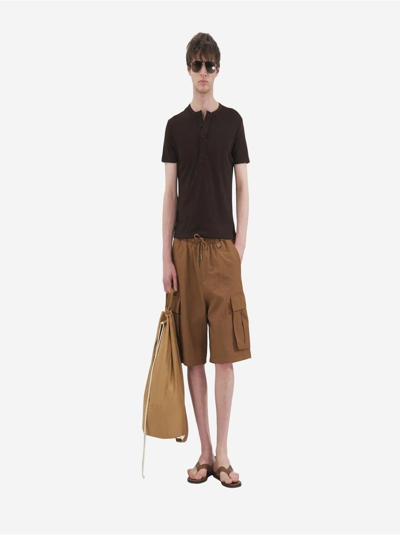 Short homme en coton et polyamide giesto Camel - Kiabi