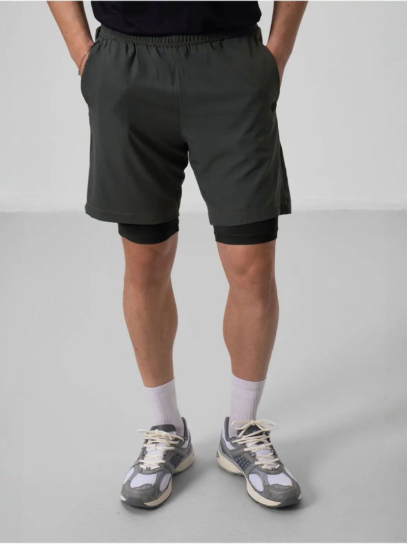 Short homme en jersey coupe droite tommy Kaki - Kiabi