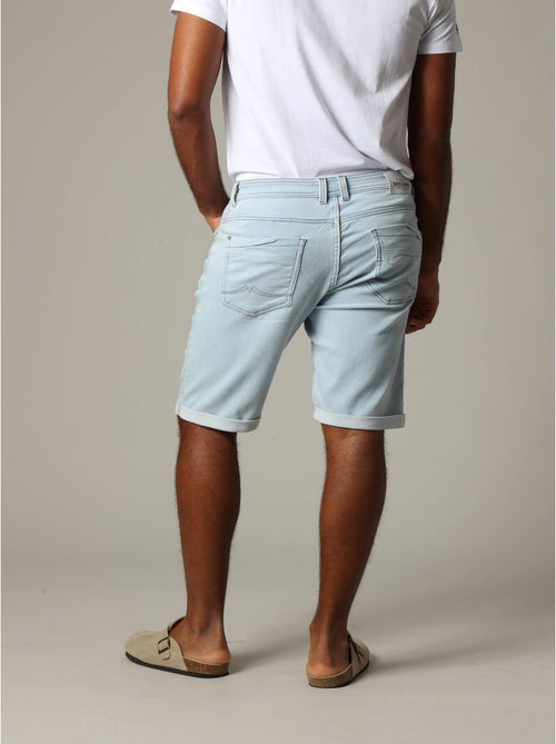 Short homme en maille denim avec braguette à boutons et finition stone used 'Deeluxe' - Kiabi