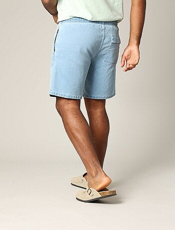 Short homme en maille denim avec taille élastiquée et cordon 'Deeluxe'