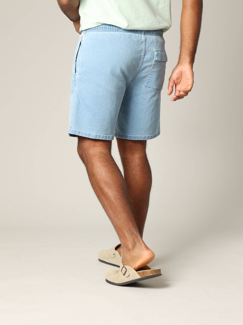Short homme en maille denim avec taille élastiquée et cordon 'Deeluxe' - Kiabi