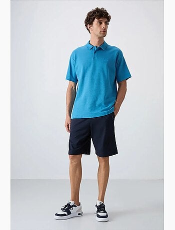 Short homme en mélange coton tommy
