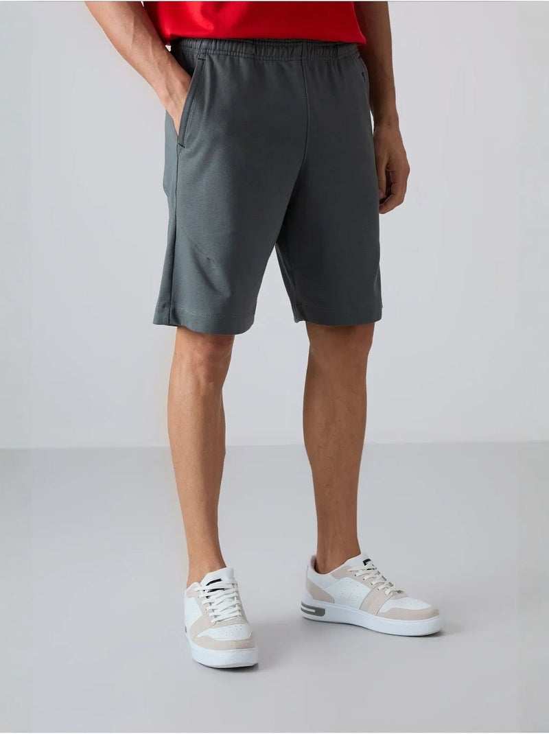 Short homme en mélange coton tommy Gris Noir - Kiabi