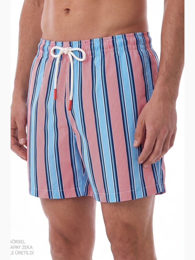 Short homme rayé deep sea penti Bleu Rose Blanc - Kiabi