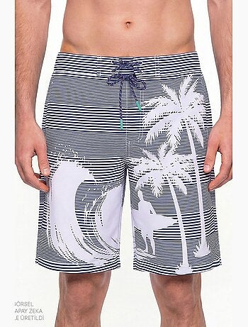 Short homme surf revival à rayures penti