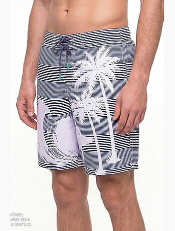 Short homme surf revival à rayures penti