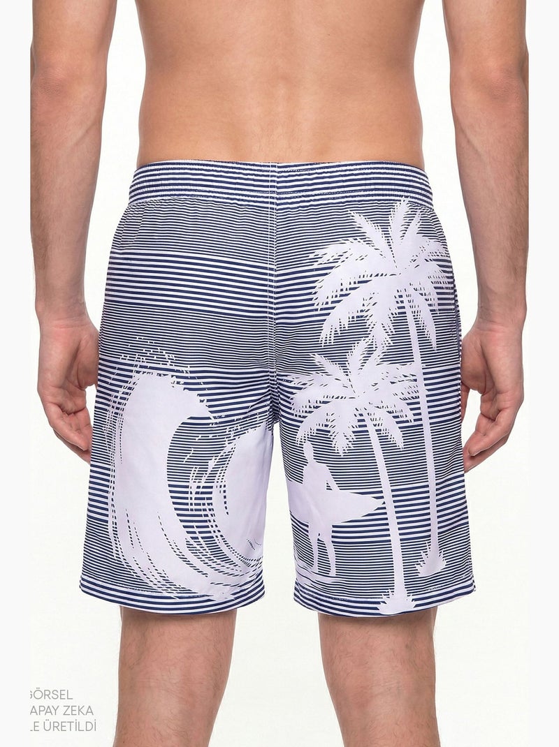 Short homme surf revival à rayures penti Bleu Blanc Gris - Kiabi