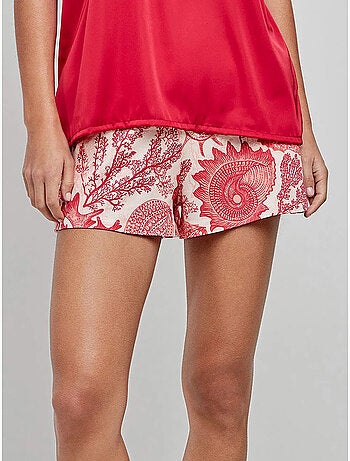 Short imprimé corail