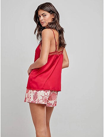 Short imprimé corail