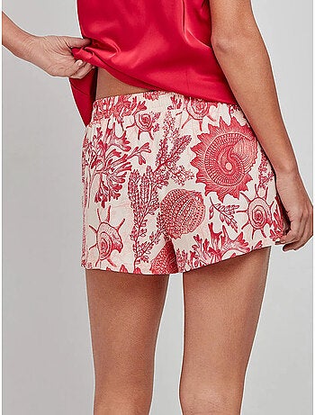 Short imprimé corail