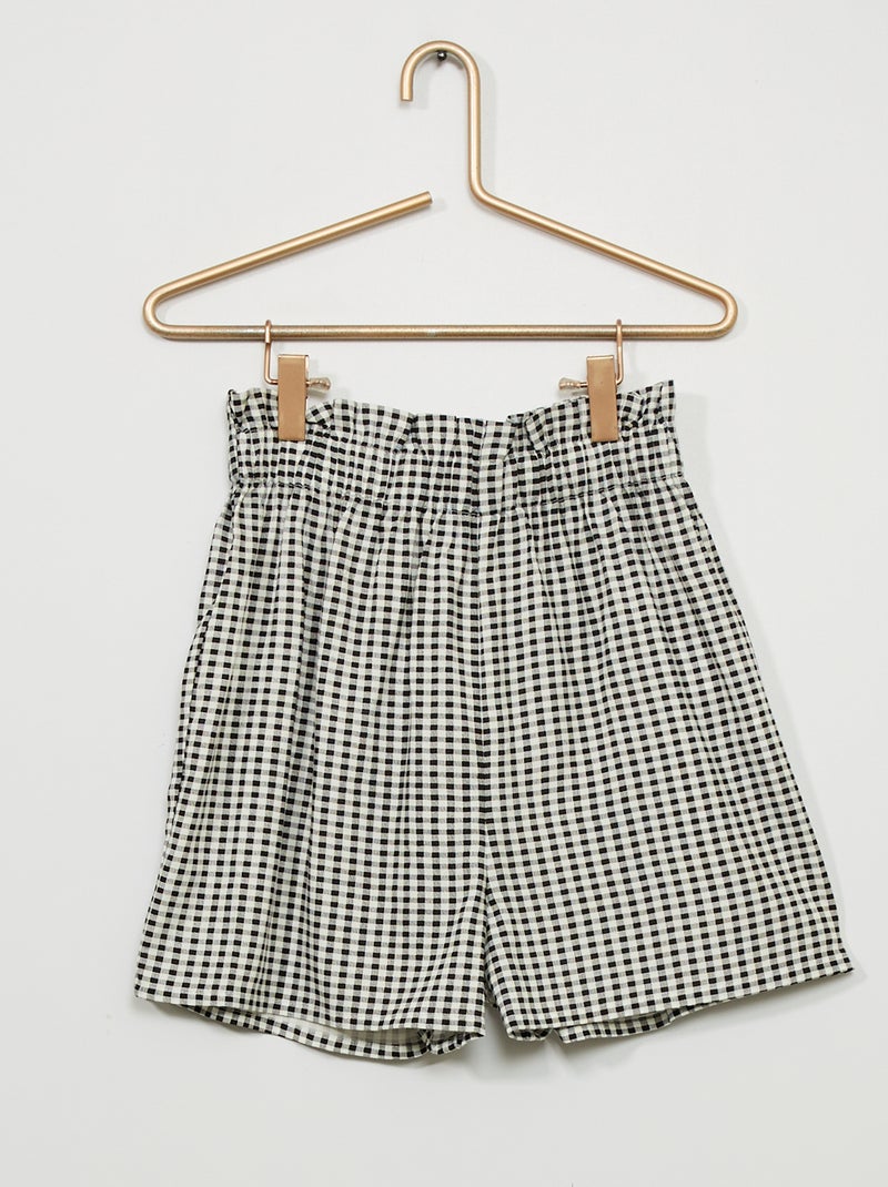 Short imprimé fleuri Noir vichy - Kiabi