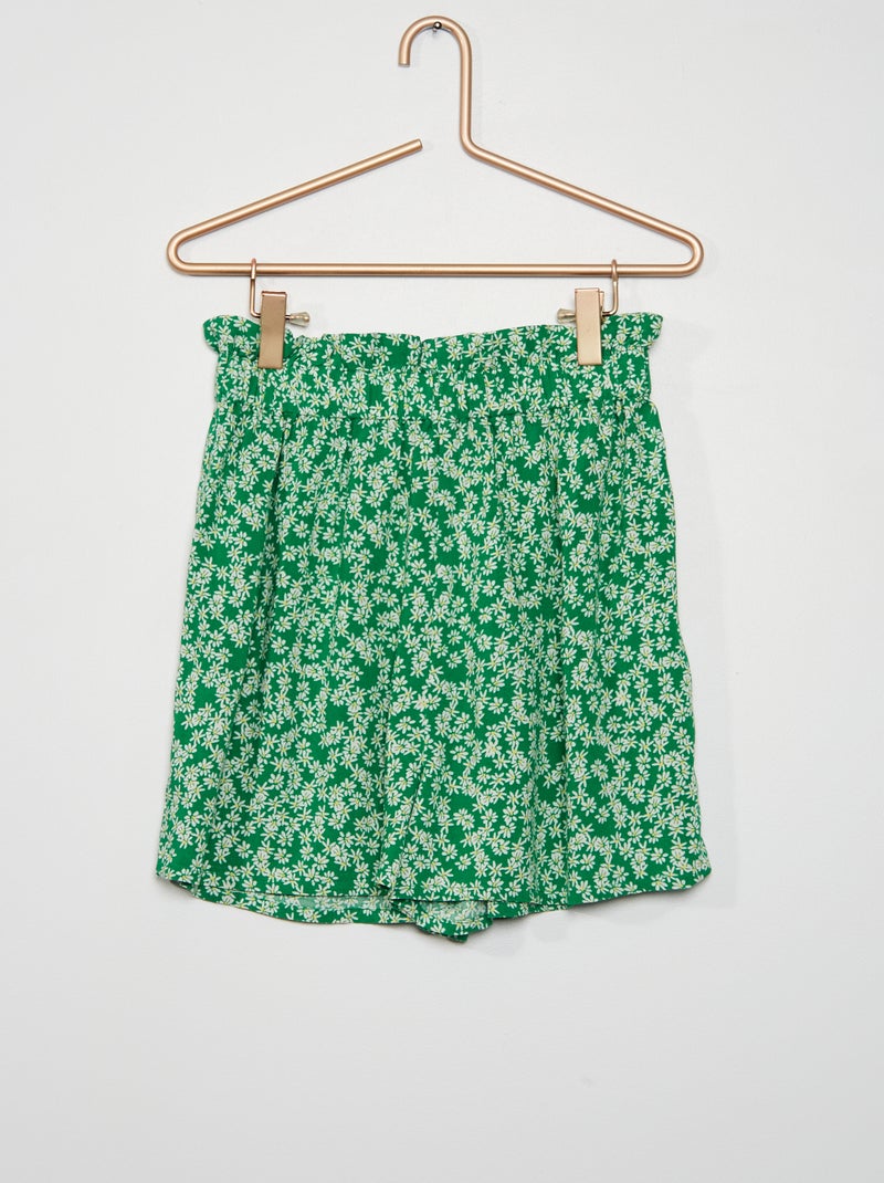 Short imprimé fleuri Vert - Kiabi