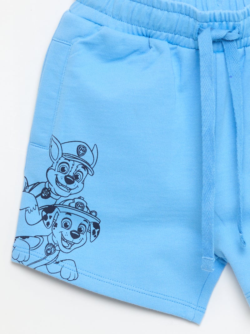 Short imprimé 'Pat patrouille' en french terry coton uni Bleu - Kiabi