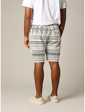 Short jacquard en coton avec taille élastiquée et cordon 'Deeluxe'