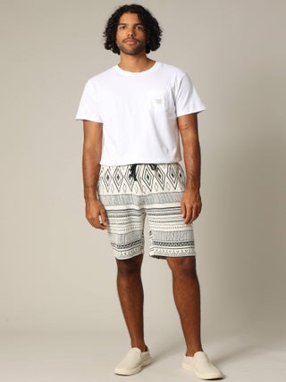 Short jacquard en coton avec taille élastiquée et cordon 'Deeluxe'