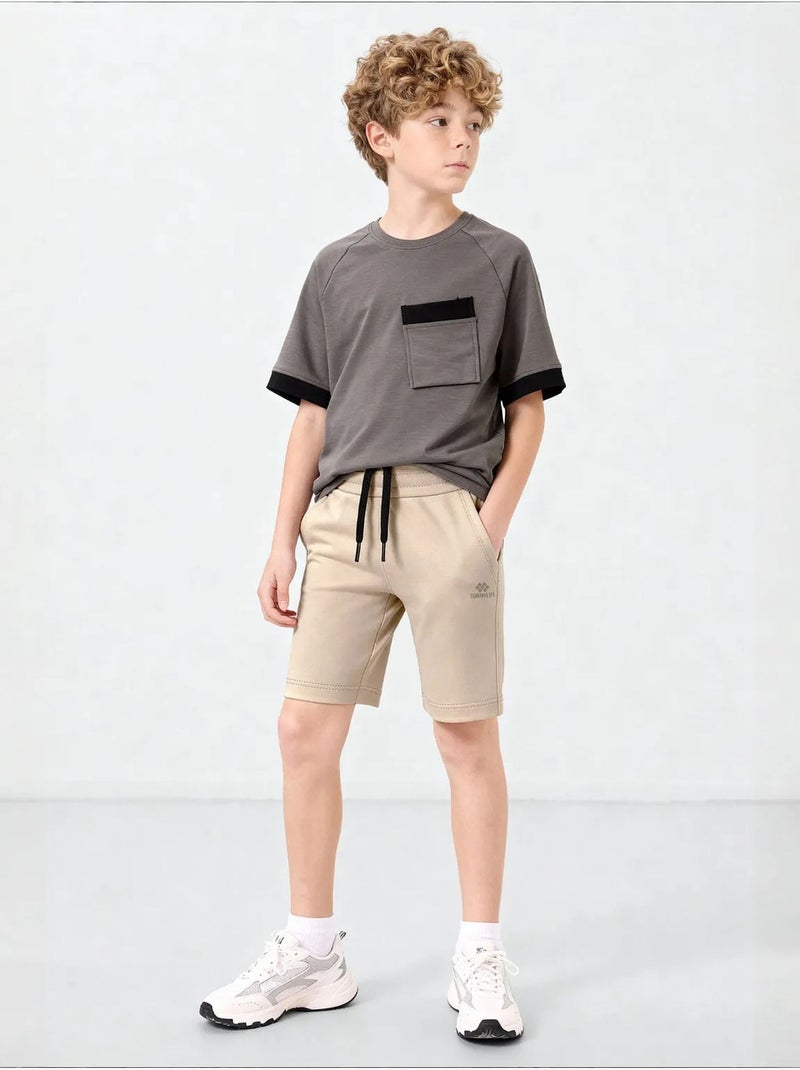 Short jeunesse à taille cordon tommy Beige argile - Kiabi