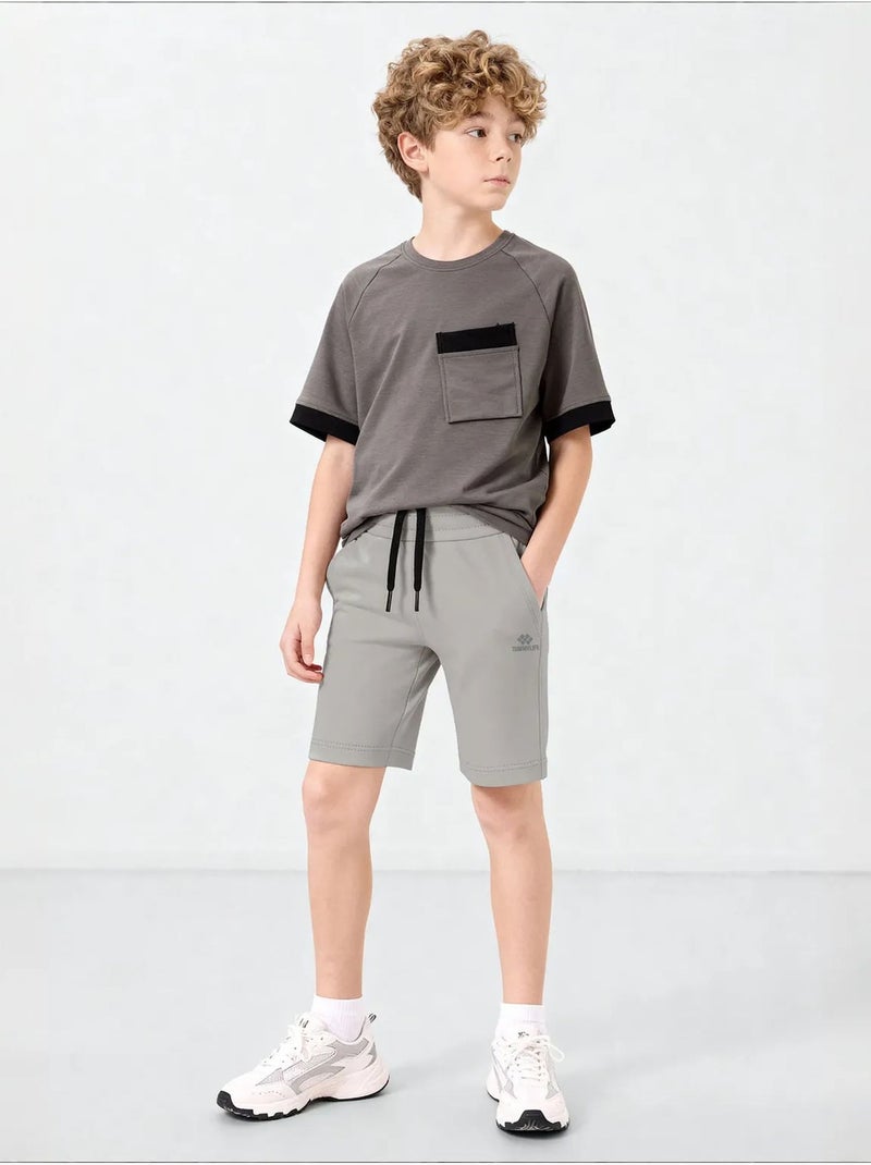 Short jeunesse à taille cordon tommy Gris clair - Kiabi