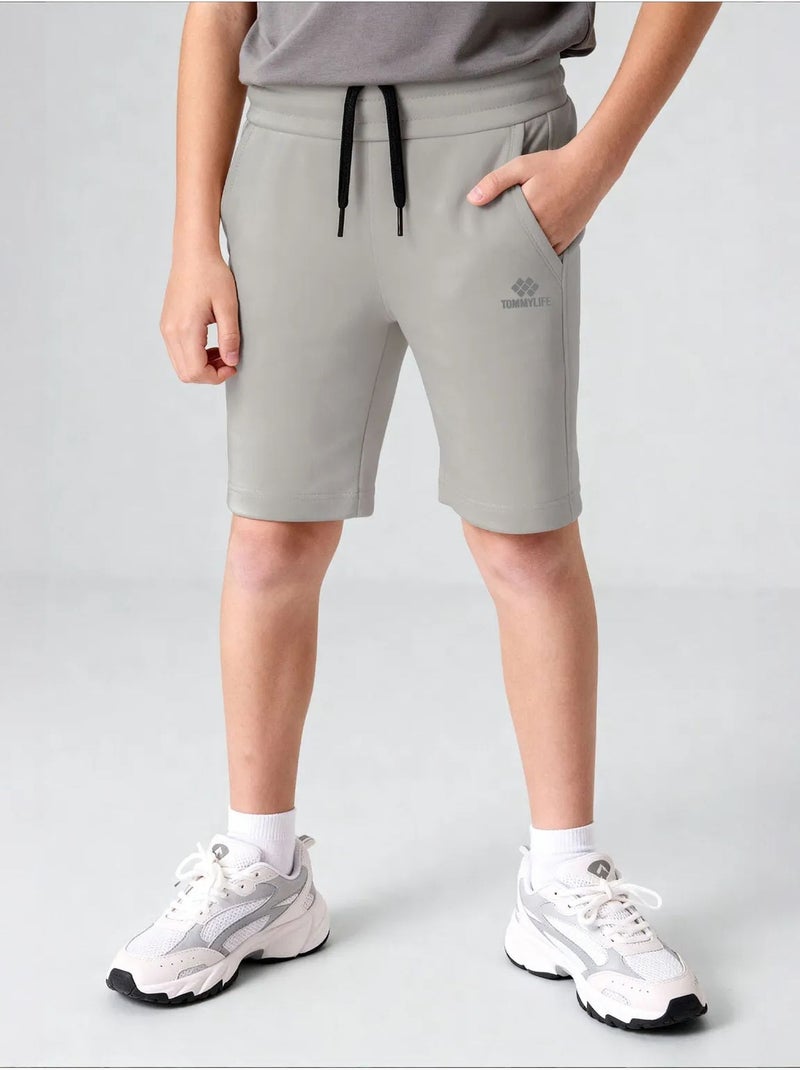 Short jeunesse à taille cordon tommy Gris clair - Kiabi