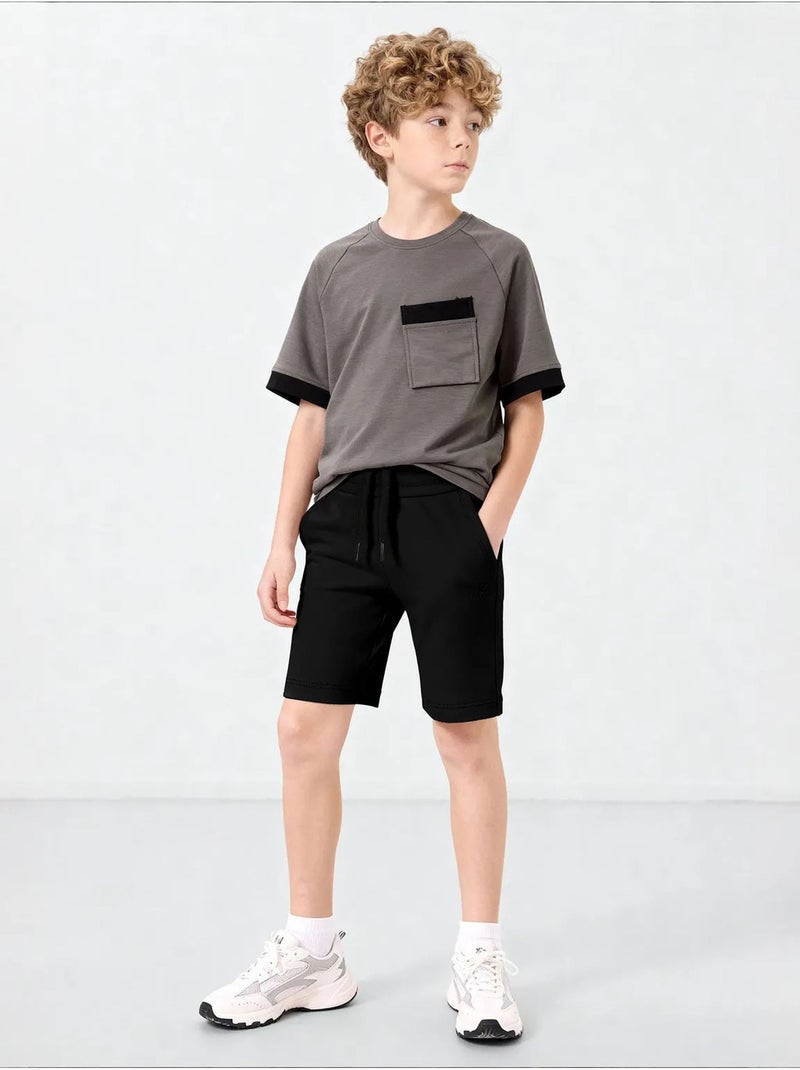 Short jeunesse à taille cordon tommy Noir - Kiabi