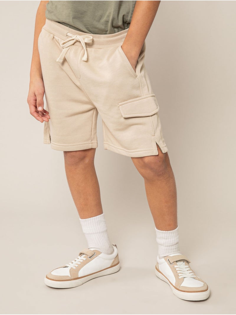Short jogger garçon 'Deeluxe' Beige coquille - Kiabi