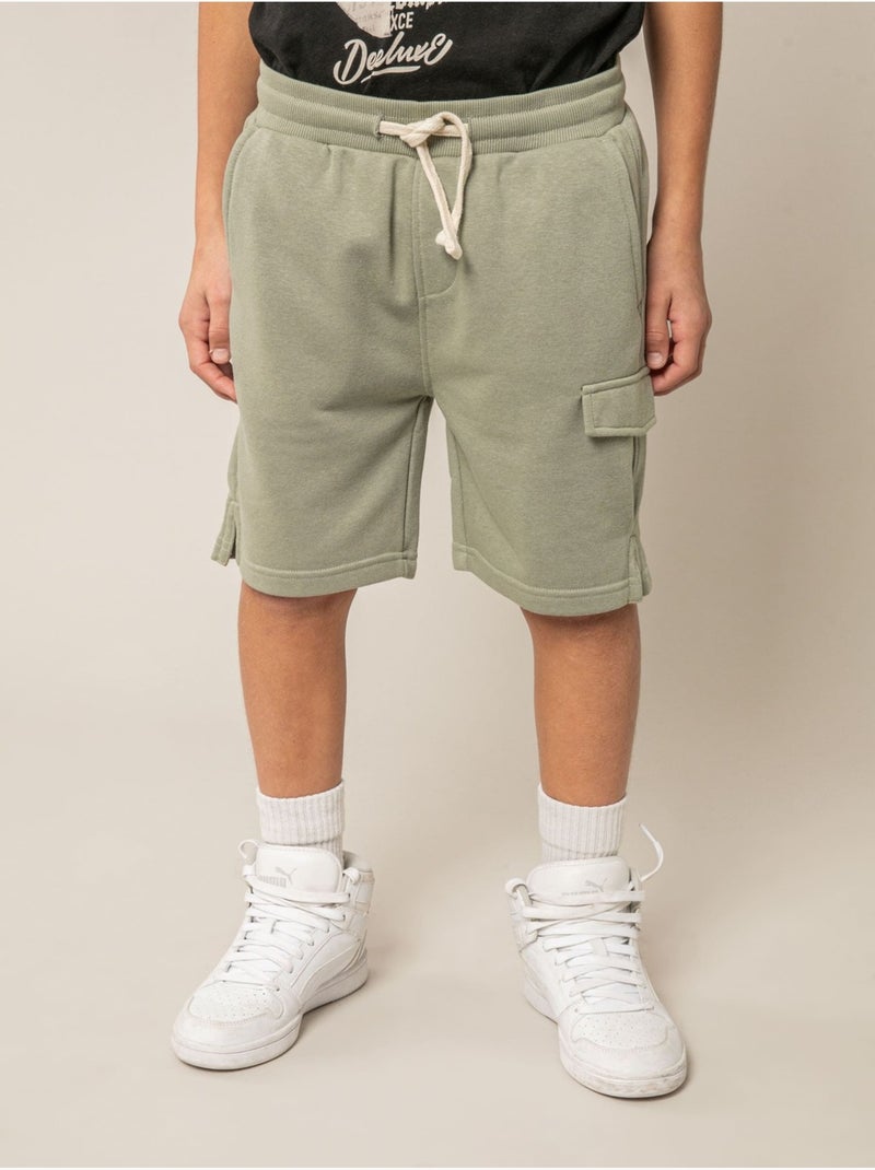 Short jogger garçon 'Deeluxe' Vert kaki clair - Kiabi