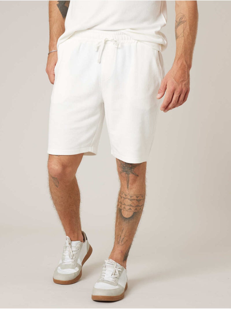 Short jogger homme en coton 'Deeluxe' Blanc - Kiabi