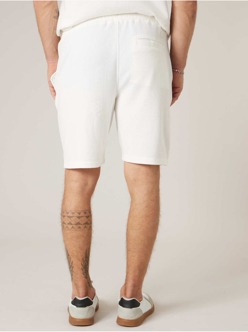Short jogger homme en coton 'Deeluxe' Blanc - Kiabi