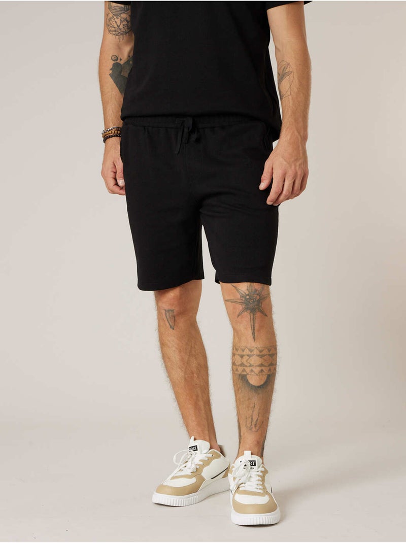 Short jogger homme en coton 'Deeluxe' Noir - Kiabi