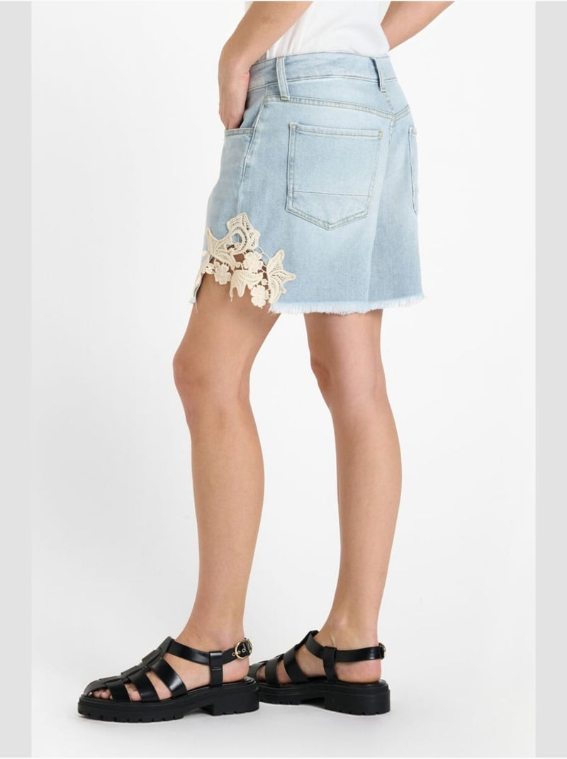 Short lace en jeans 'le temps des cerises' Bleu - Kiabi