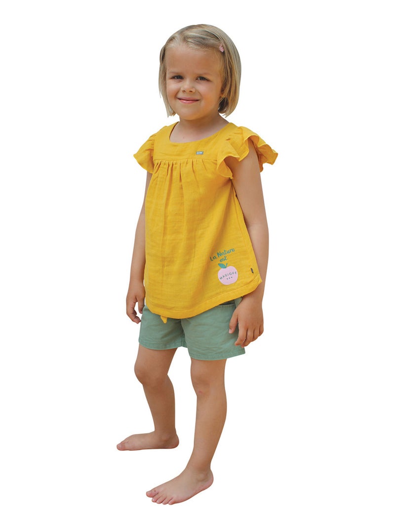 SHORT LALOU TWILL ENFANT Vert - Kiabi