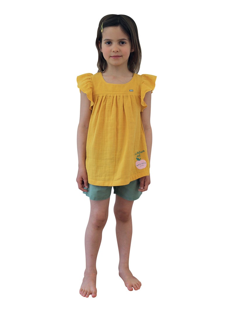 SHORT LALOU TWILL ENFANT Vert - Kiabi