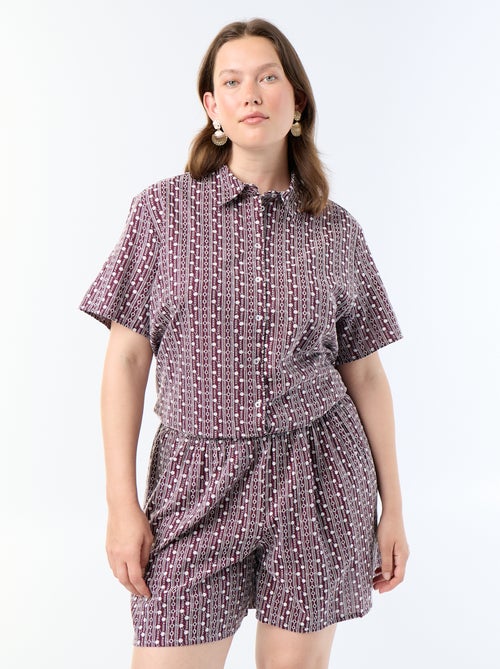 Short large avec imprimés brodés - Kiabi