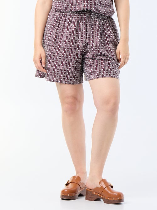 Short large avec imprimés brodés - Kiabi