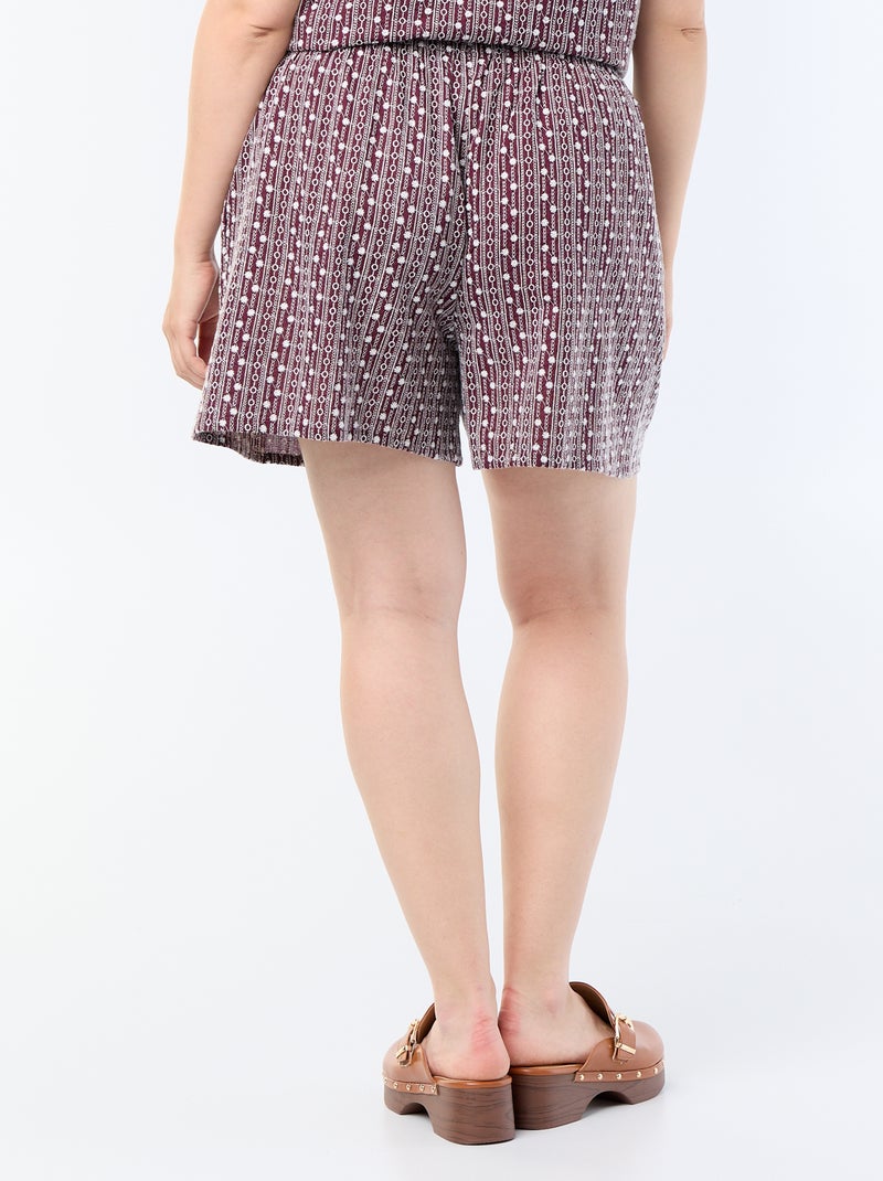 Short large avec imprimés brodés Rose - Kiabi