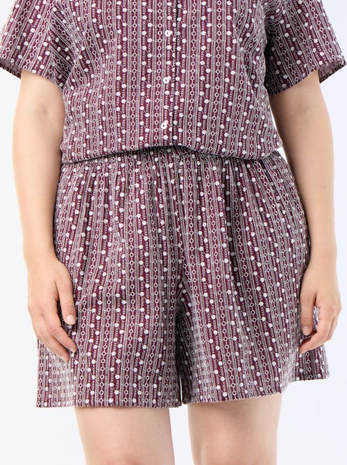Short large avec imprimés brodés - Kiabi