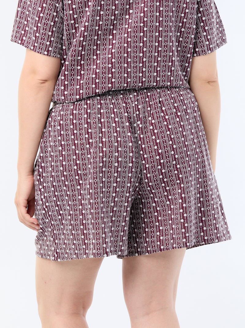 Short large avec imprimés brodés Rose - Kiabi