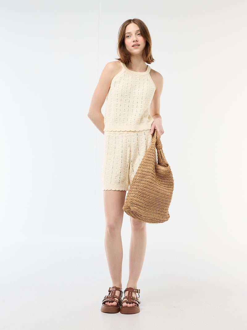 Short large en crochet Beige - Kiabi
