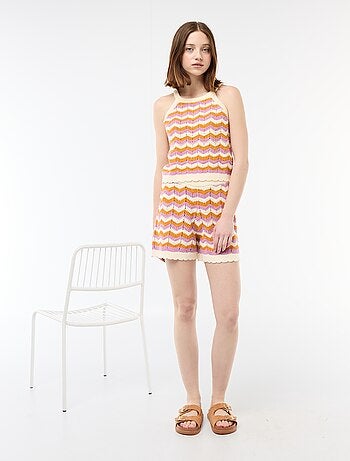 Short large en crochet