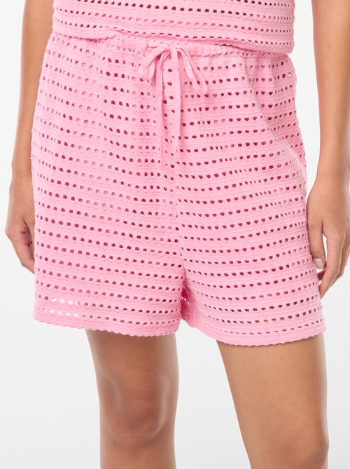 Short large en maille crochet - Kiabi