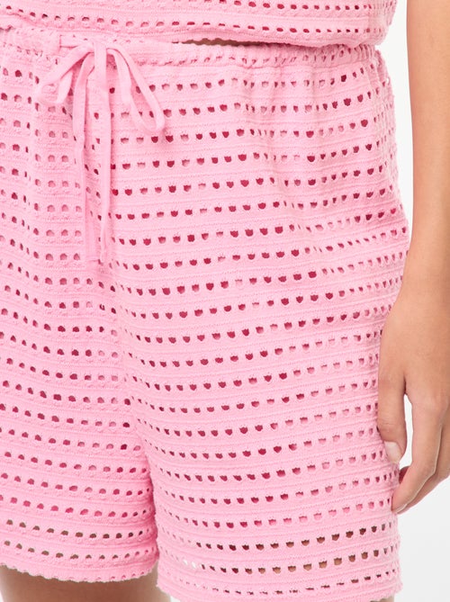 Short large en maille crochet - Kiabi