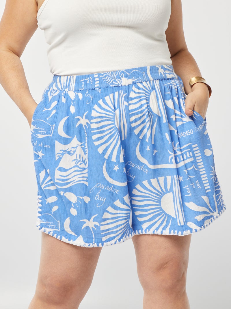 Short large fluide imprimé marin Bleu - Kiabi