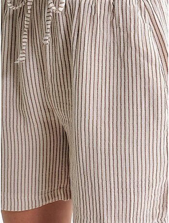 Short large taille haute en seersucker rayé mixray