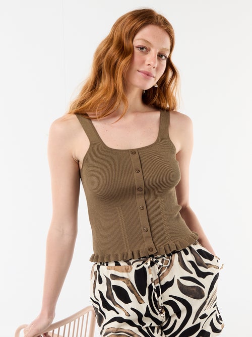 Short léger avec 2 poches en lin mélangé - Kiabi