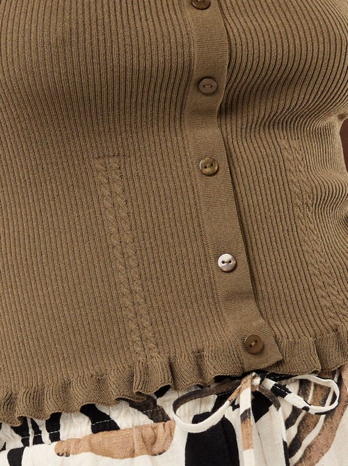 Short léger avec 2 poches en lin mélangé - Kiabi